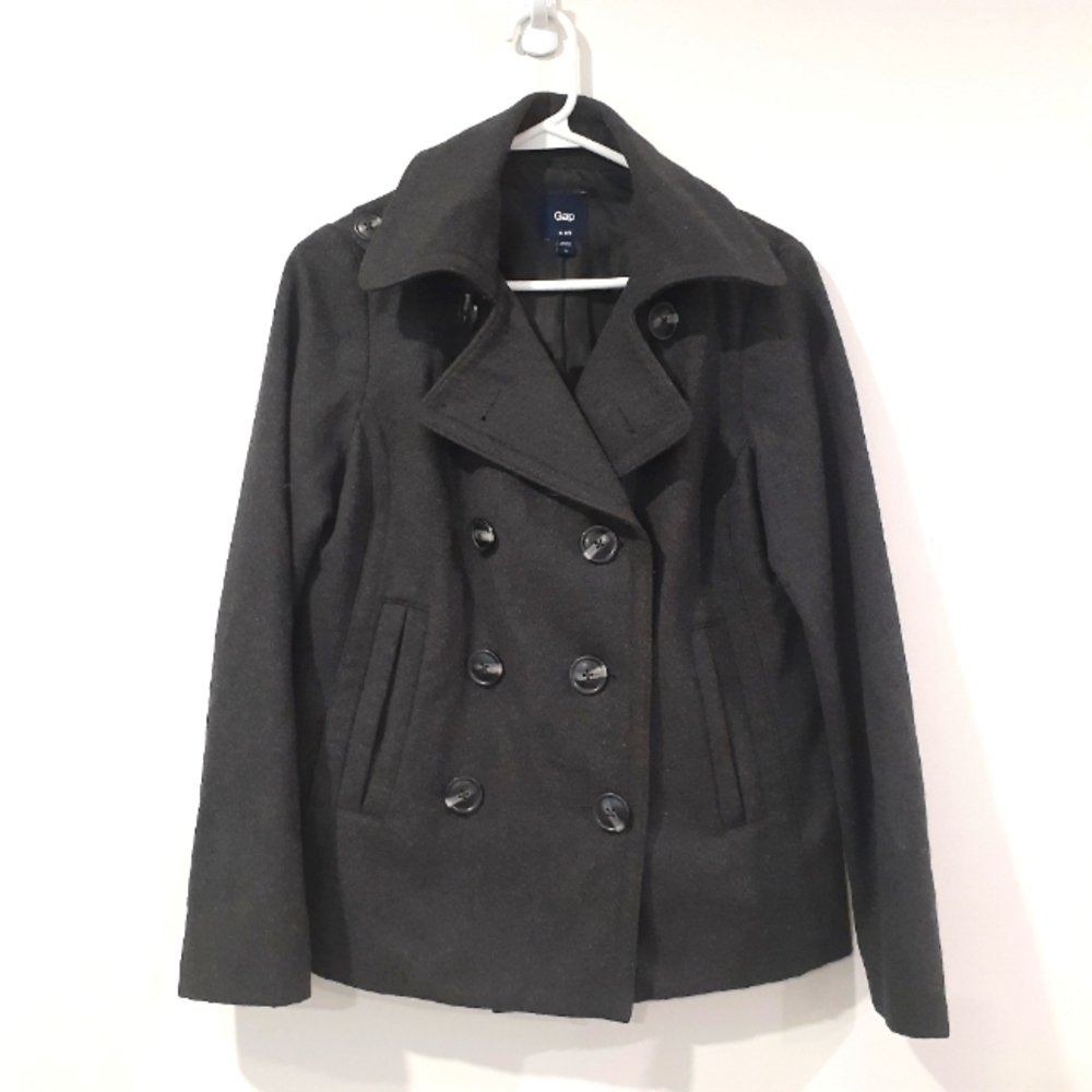 GAP Charcoal Double-Breasted Pea Coat